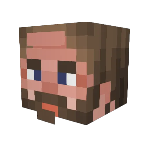 thomashegelund Minecraft avatar head, 3D render