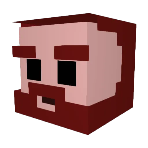 thrashermx Minecraft avatar head, 3D render