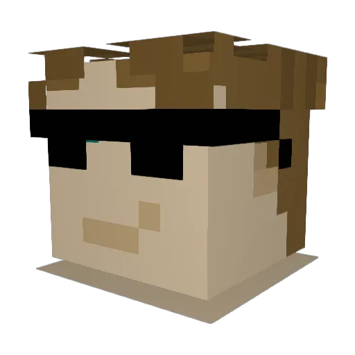 thre3 Minecraft avatar head, 3D render