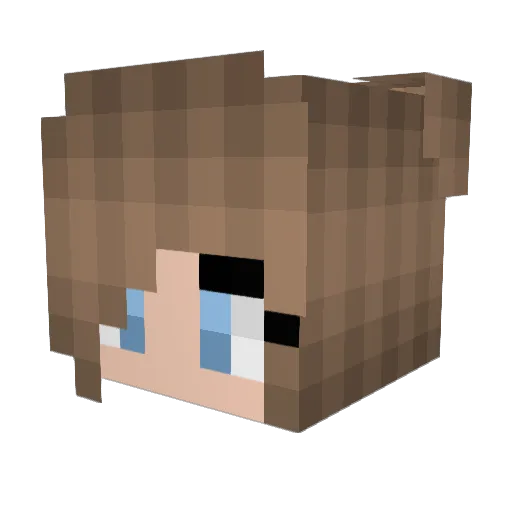 threeblondgirls Minecraft avatar head, 3D render