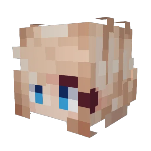 threeelbows Minecraft avatar head, 3D render