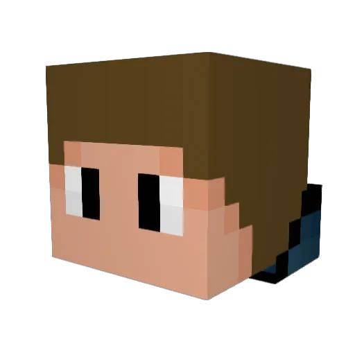 threefortyam Minecraft avatar head, 3D render
