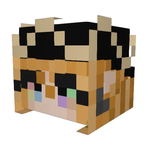 threefyb Minecraft avatar head, 3D render