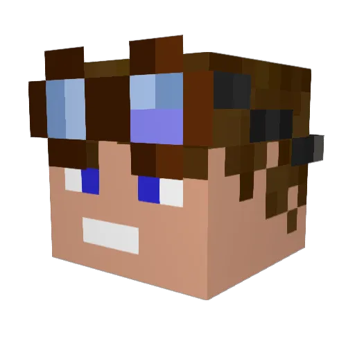 threegou Minecraft avatar head, 3D render