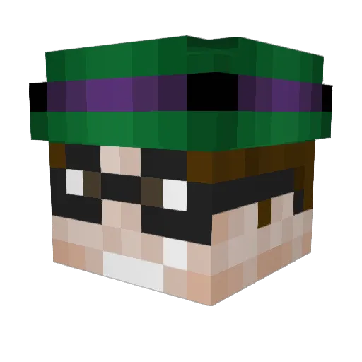 threesidedtape Minecraft avatar head, 3D render