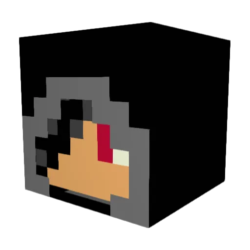 tianchen Minecraft avatar head, 3D render