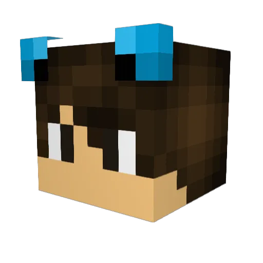 tianspi Minecraft avatar head, 3D render