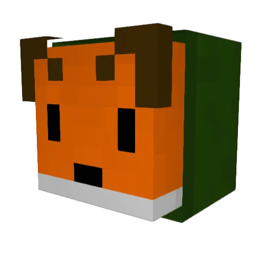 ticket57 Minecraft avatar head, 3D render