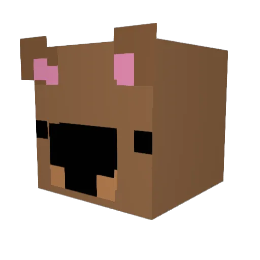 tie_three Minecraft avatar head, 3D render