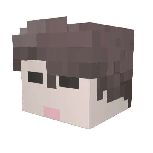 tiehu Minecraft avatar head, 3D render