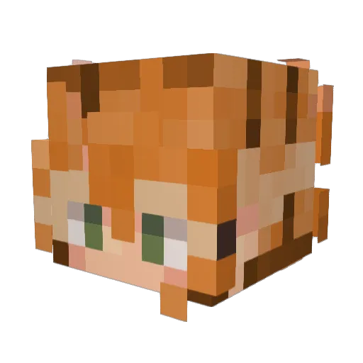 tifaluvvr Minecraft avatar head, 3D render