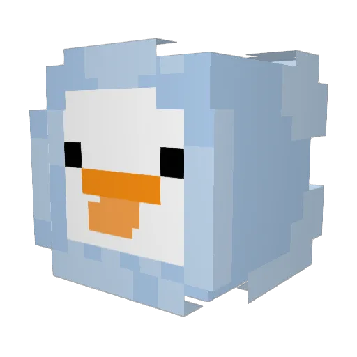 tigerchachan Minecraft avatar head, 3D render