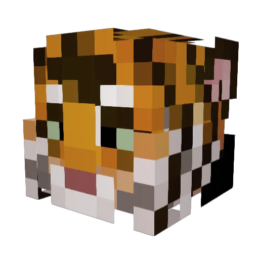 tigeriger Minecraft avatar head, 3D render