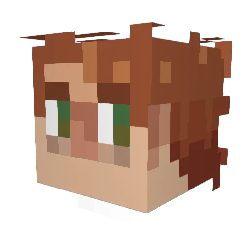 tigerkingly Minecraft avatar head, 3D render