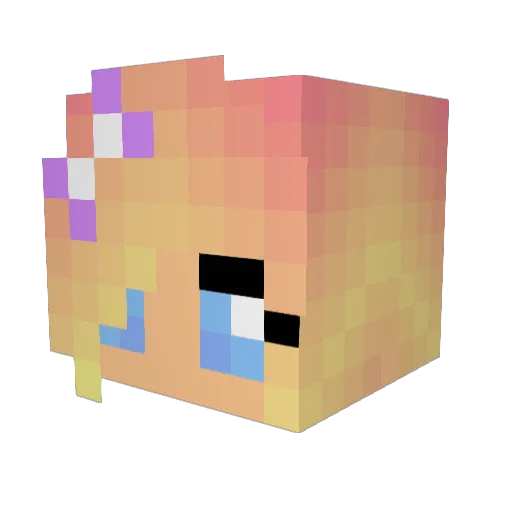 tigger_1 Minecraft avatar head, 3D render
