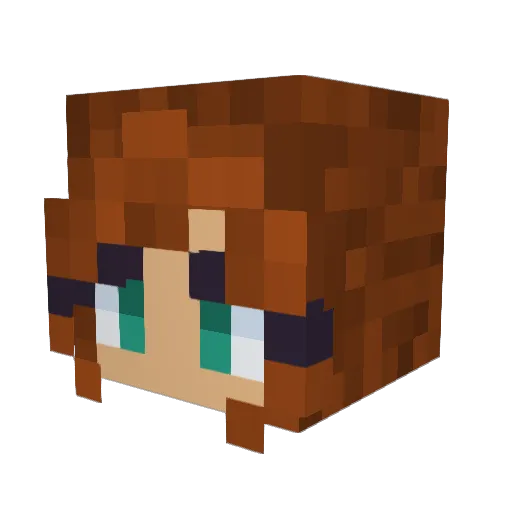 tiinaga Minecraft avatar head, 3D render
