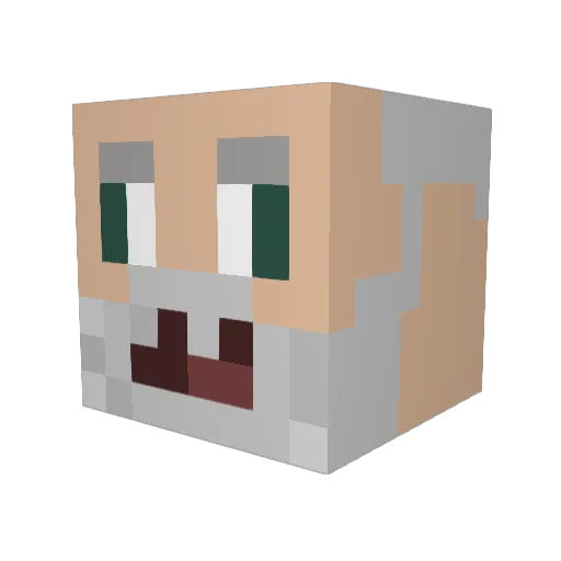 tikitaki Minecraft avatar head, 3D render