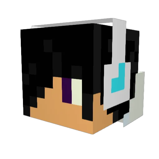 tikruPvP Minecraft avatar head, 3D render