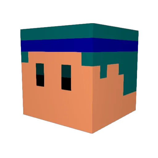 tikyuu Minecraft avatar head, 3D render