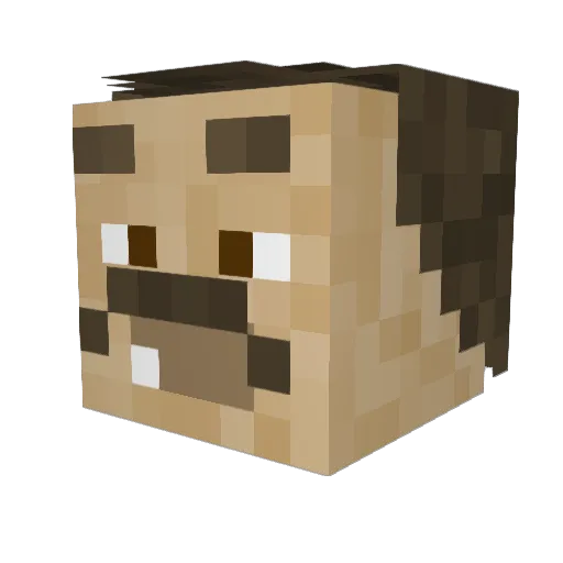 tile_45 Minecraft avatar head, 3D render