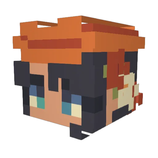tillyxox Minecraft avatar head, 3D render