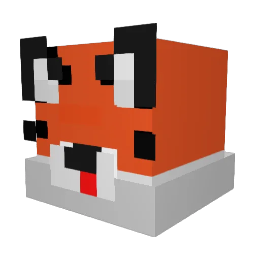 timeycat Minecraft avatar head, 3D render