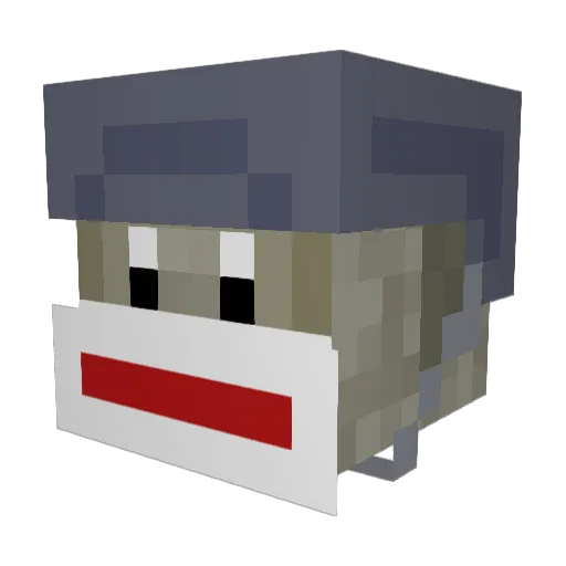 tin_monkey Minecraft avatar head, 3D render