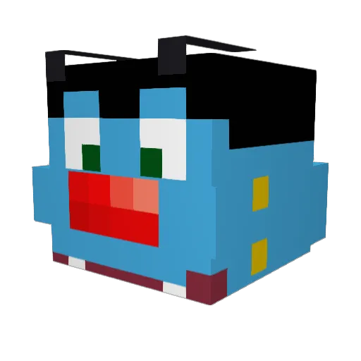 tinbang Minecraft avatar head, 3D render