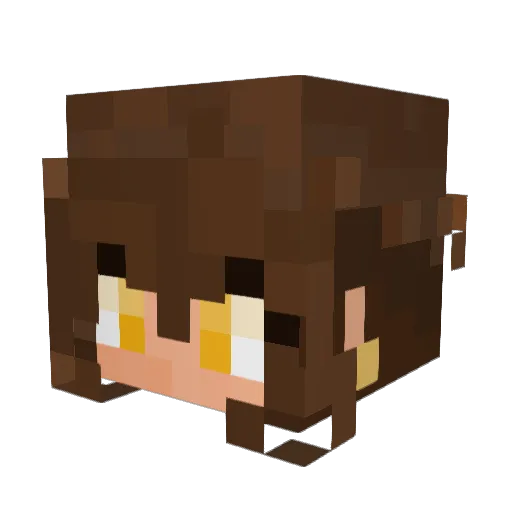tinefish Minecraft avatar head, 3D render