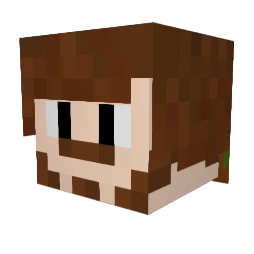 tineoeu Minecraft avatar head, 3D render