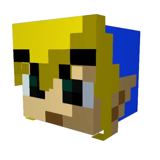 tinerveu Minecraft avatar head, 3D render