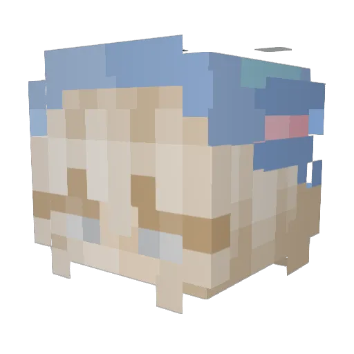 tingkerbelll Minecraft avatar head, 3D render