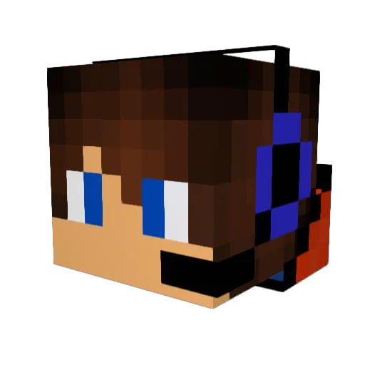tingtung Minecraft avatar head, 3D render