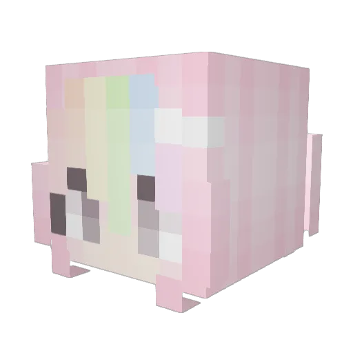 tiniibunny Minecraft avatar head, 3D render