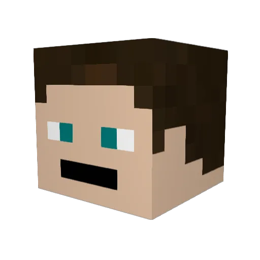 tinkerGEE Minecraft avatar head, 3D render