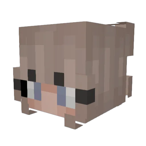 tintedgreen Minecraft avatar head, 3D render