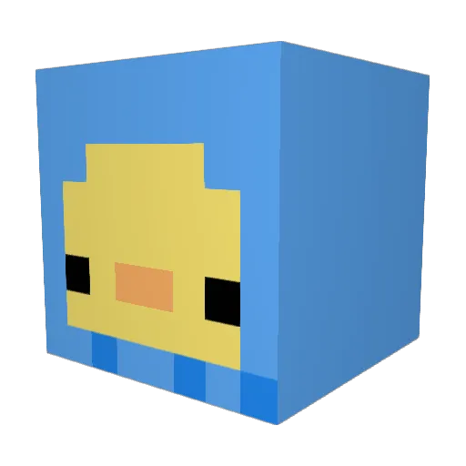 tiny_turkey Minecraft avatar head, 3D render