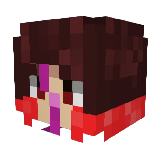 tinybagbigheart Minecraft avatar head, 3D render