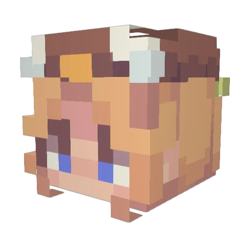 tinygia Minecraft avatar head, 3D render