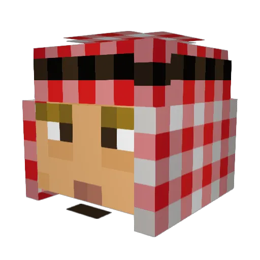 tinytitan Minecraft avatar head, 3D render