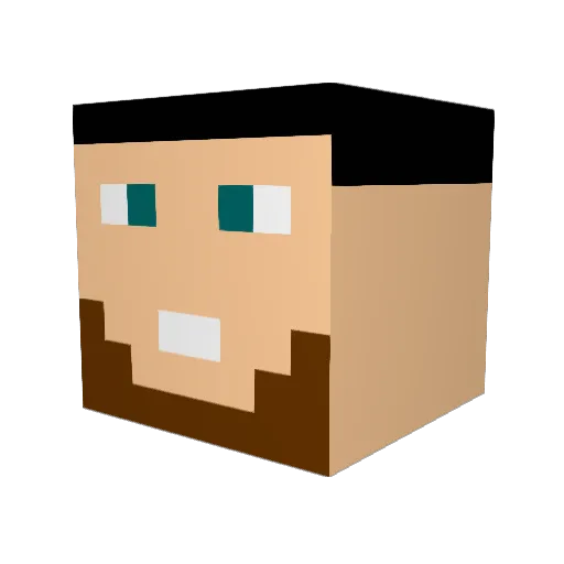 tinz3 Minecraft avatar head, 3D render