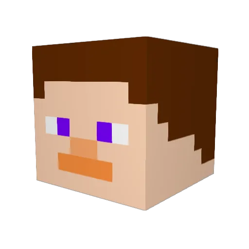 tiomarc Minecraft avatar head, 3D render