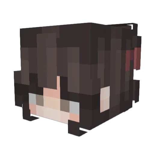tired Minecraft avatar head, 3D render