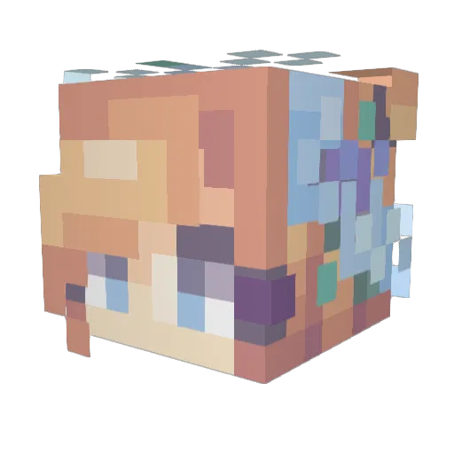 titanium_abs Minecraft avatar head, 3D render