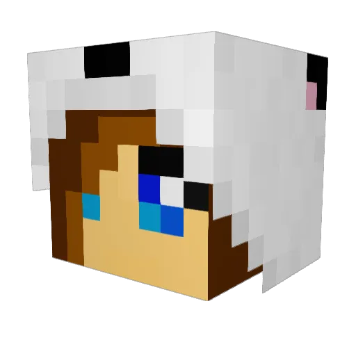 tititia Minecraft avatar head, 3D render