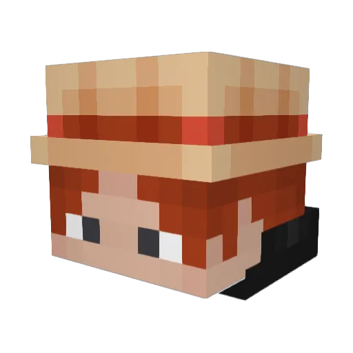 titizak Minecraft avatar head, 3D render