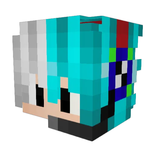 tiwkungTV Minecraft avatar head, 3D render
