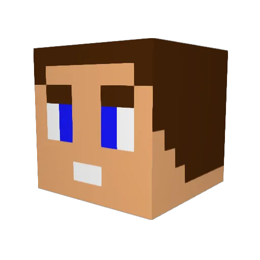 tized Minecraft avatar head, 3D render