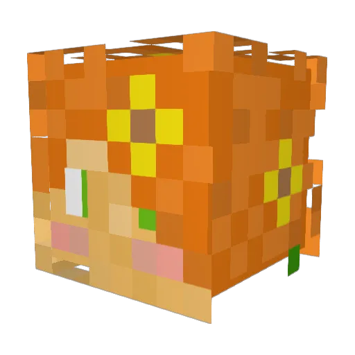 tk_evergreen Minecraft avatar head, 3D render