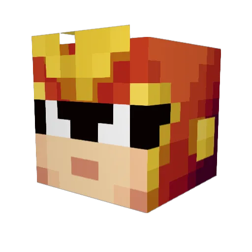 tkdluke Minecraft avatar head, 3D render
